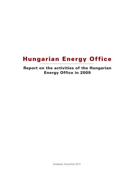 Inquiry Marco Polo erosion Management of the Hungarian Energy Office - Magyar Energia Hivatal