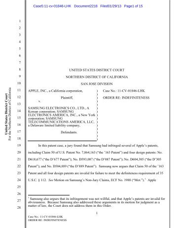 Order re: Indefiniteness (.pdf, 126 KB) - United States District Court ...