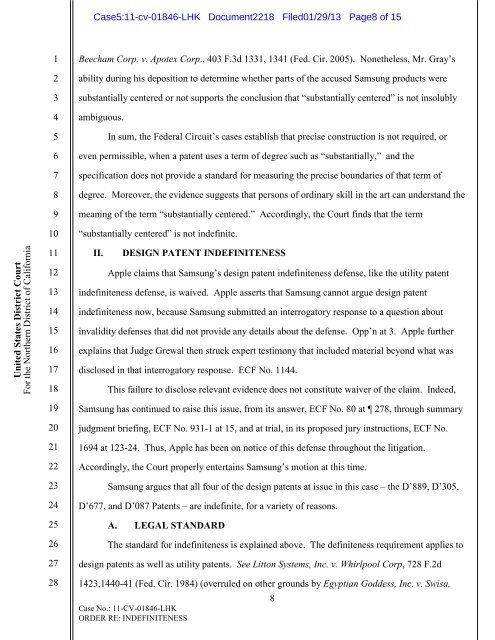 Order re: Indefiniteness (.pdf, 126 KB) - United States District Court ...