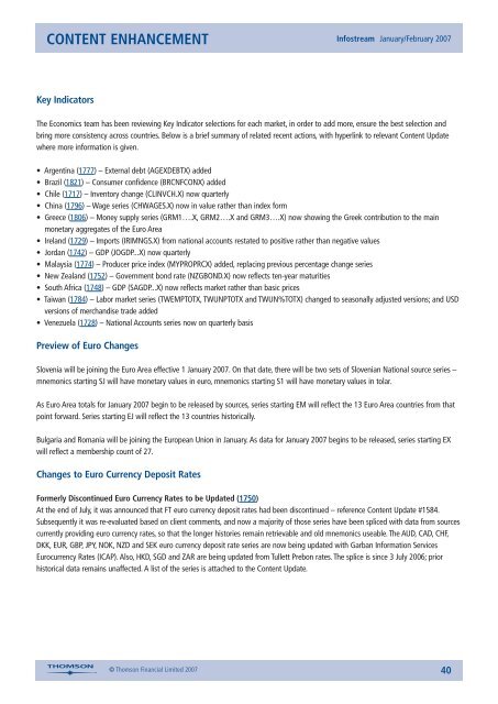 Infostream - Datastream Extranet