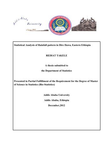 Statistical Analysis of Rainfall pattern in Dire Dawa, Eastern Ethiopia ...