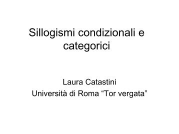 Sillogismi condizionali e categorici (.pdf)