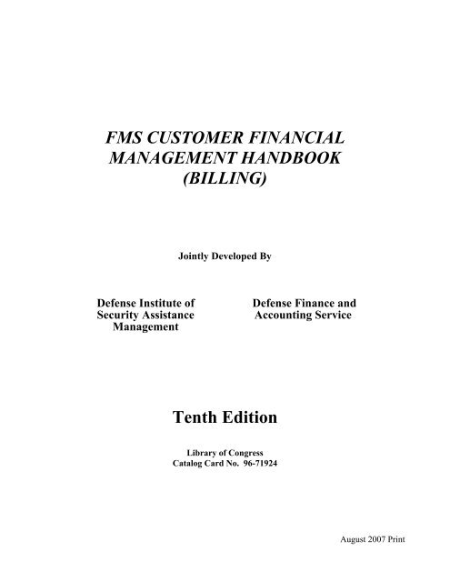 Fms Customer Financial Management Handbook Billing Tenth