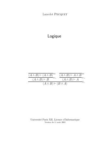 Logique - Lancelot PECQUET