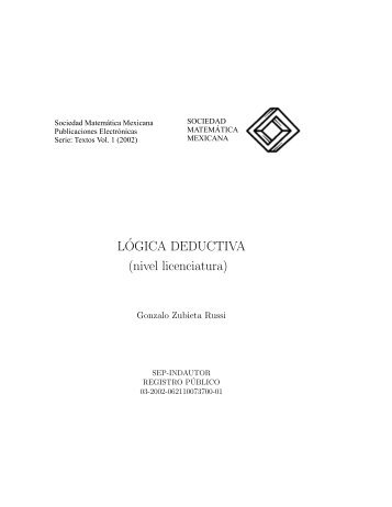 "Lógica Deductiva". - Sociedad Matemática Mexicana