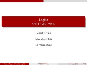 Logika SYLOGISTYKA - Robert Trypuz