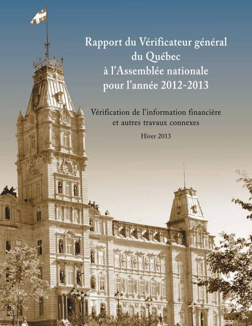 Rapport complet - Vérificateur général du Québec - Gouvernement ...