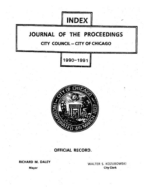 journal of the proceedings - Chicago City Council Document ...