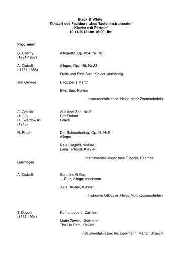 10.11.2012 um 16:00 Uhr Programm - Musikschule der Stadt Koblenz