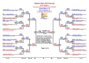 Belgian Open 2013 Kyorugi