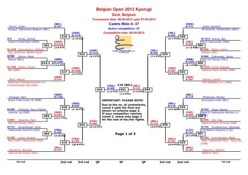 Belgian Open 2013 Kyorugi