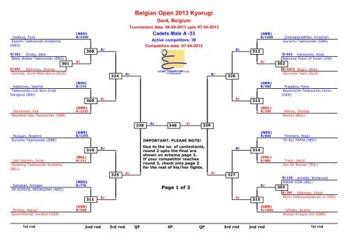 Belgian Open 2013 Kyorugi