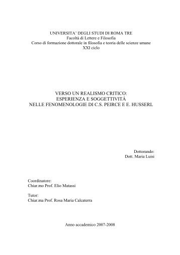 tesi di dottorato di Maria Luisi