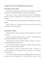 CURRICULUM VITAE ET STUDIORUM di Maria Ambrosio - Sapienza