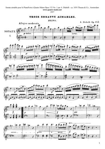 Enjoyable Sonata Opus 152 No 1 - Diabelli