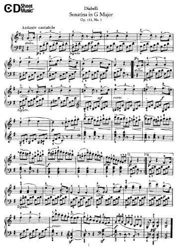 Diabelli - Sonatinas Op 151 No 1 - 4 (23P