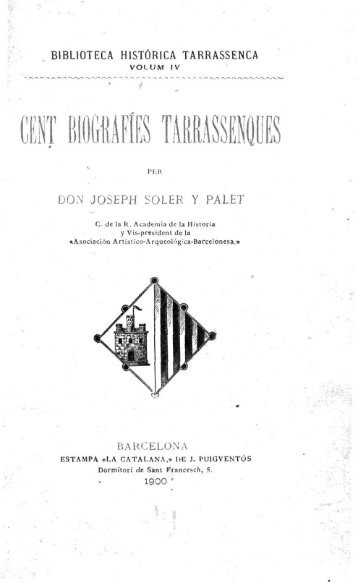 CENT BIOGRAFÍES TARRASSENQUES - Arxiu Municipal de Terrassa