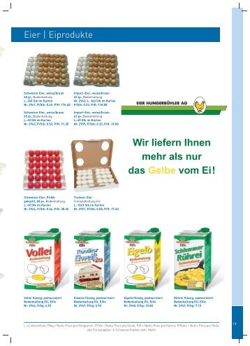 Eier|Eiprodukte|Milch - Steinkeller & hunger