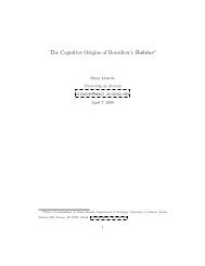 The Cognitive Origins of Bourdieu's Habitus