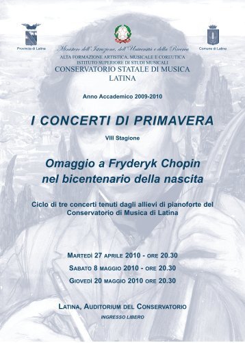 Concerti di Primavera, Omaggio a Fryderyk Chopin nel bicentenario ...