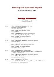 Programma Sala Concerti - Conservatorio Paganini