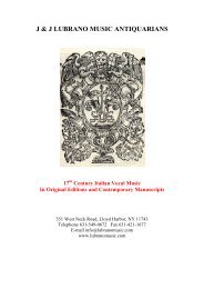 17th Century Italian Vocal Music - J & J Lubrano, Music Antiquarians