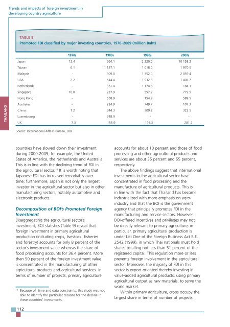 TRENDS AND IMPACTS OF FOREIGN INVESTMENT IN DEVELOPING COUNTRY AGRICULTURE