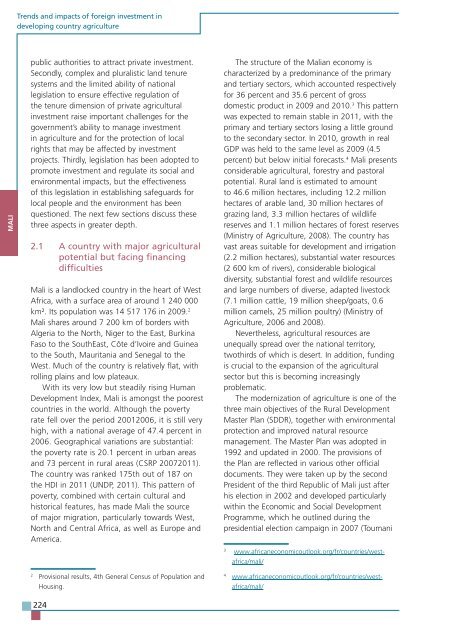 TRENDS AND IMPACTS OF FOREIGN INVESTMENT IN DEVELOPING COUNTRY AGRICULTURE