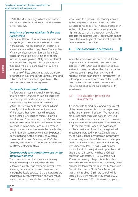 TRENDS AND IMPACTS OF FOREIGN INVESTMENT IN DEVELOPING COUNTRY AGRICULTURE