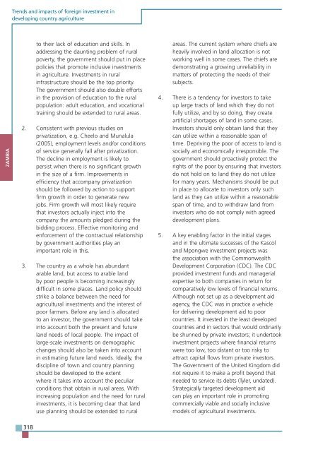 TRENDS AND IMPACTS OF FOREIGN INVESTMENT IN DEVELOPING COUNTRY AGRICULTURE