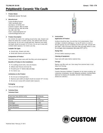 Polyblend Magazines Polyblend Ceramic Tile Caulk Custom Building Products