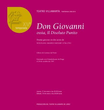libreto: Don Giovanni - La Arcadia Jerez
