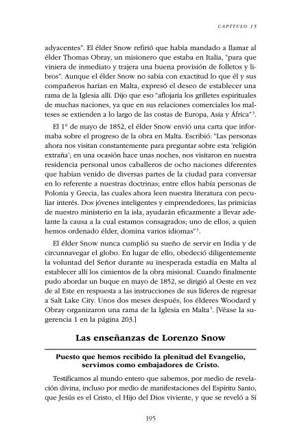 Enseñanzas de los Presidentes de la Iglesia Lorenzo Snow