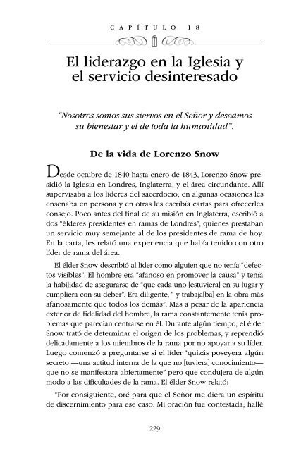 Enseñanzas de los Presidentes de la Iglesia Lorenzo Snow