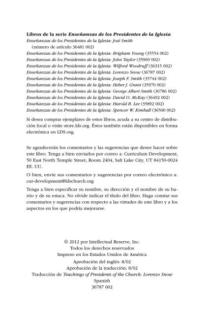 Enseñanzas de los Presidentes de la Iglesia Lorenzo Snow