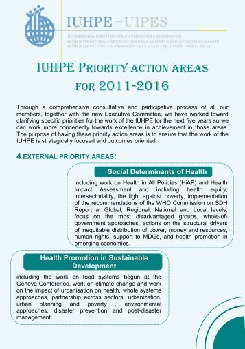 IUHPE priority action areas for 2011-2016 - International Union for ...