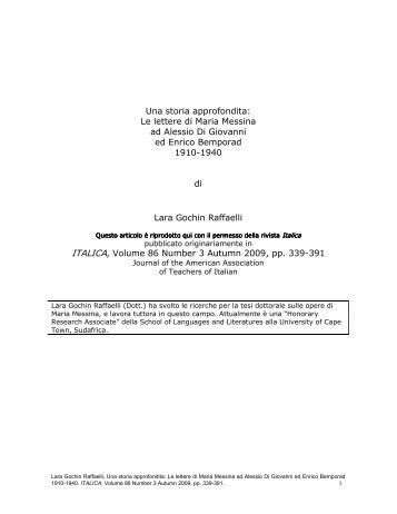 Una storia approfondita: Le lettere di Maria Messina ad Alessio Di ...