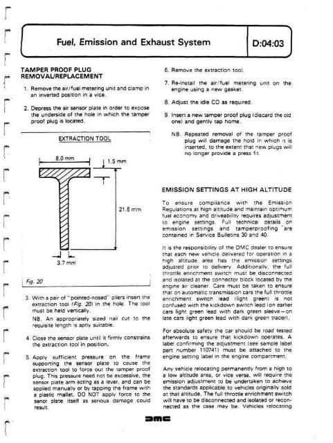 DELOREAN WORKSHOP MANUAL - Free