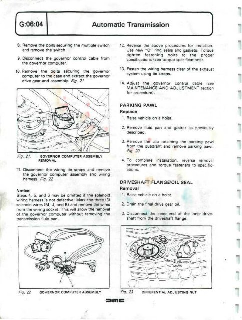 DELOREAN WORKSHOP MANUAL - Free