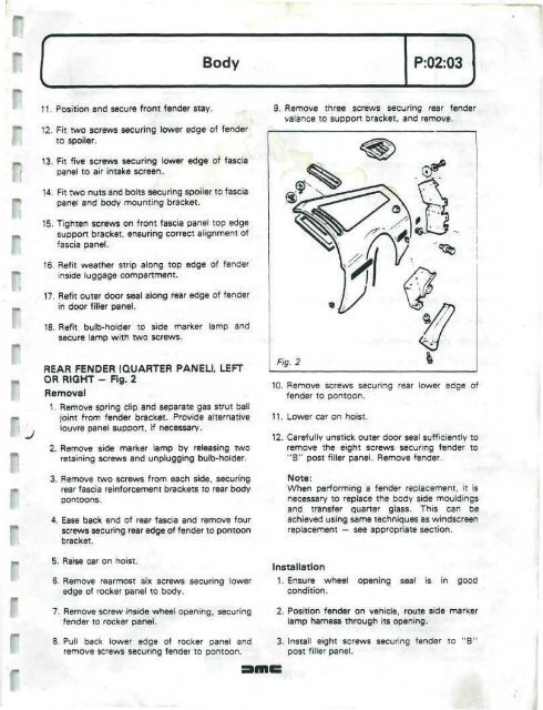 DELOREAN WORKSHOP MANUAL - Free