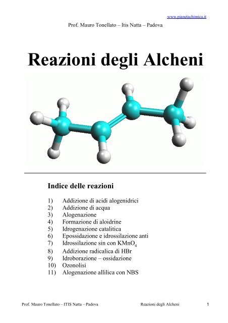 Reazioni degli Alcheni - PianetaChimica