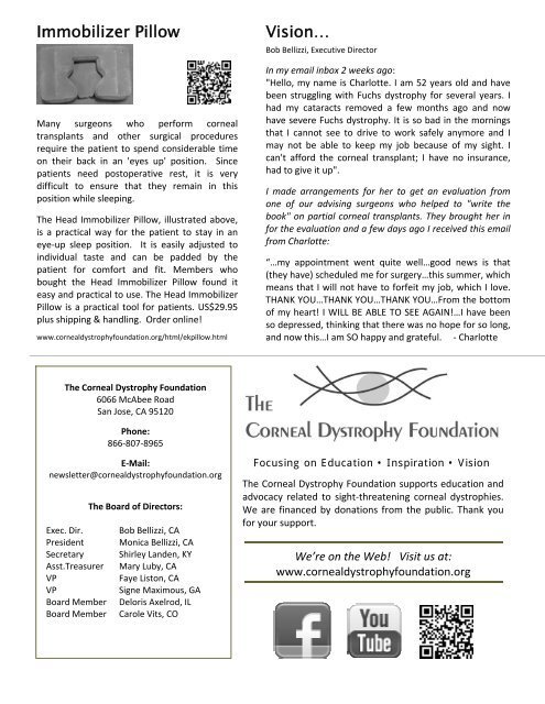 Summer 2012 Newsletter - The Corneal Dystrophy Foundation