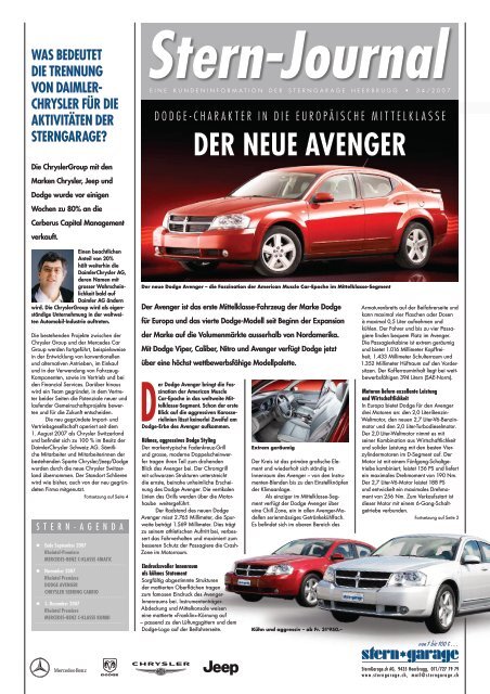 DER NEuE AVENGER - Sterngarage, Heerbrugg