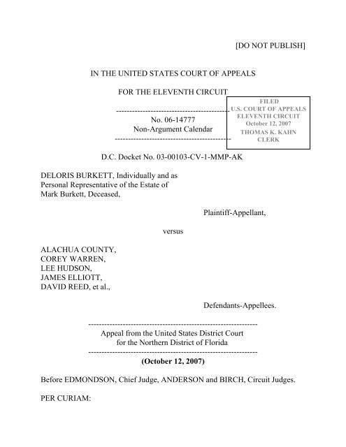 burkett-v-alachua-county-court-of-appeals-11th-circuit