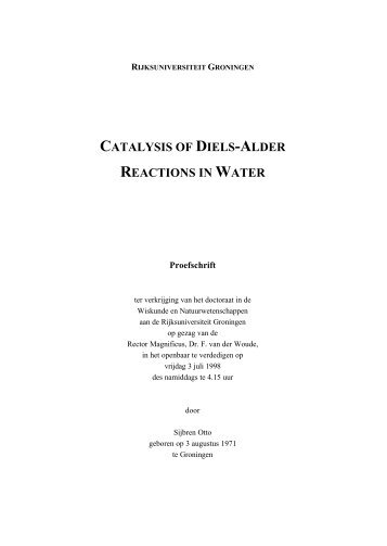 CATALYSIS OF DIELS-ALDER REACTIONS IN WATER
