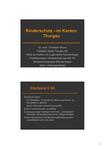 im Kanton Thurgau Kinderschutz - Spital Thurgau AG