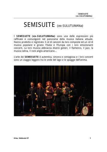 I SEMISUITE (ex-SULUTUMANa) sono una delle espressioni - Ipasvi