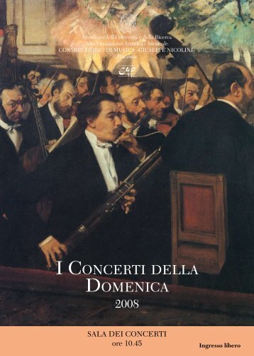 I CONCERTI DELLA DOMENICA - Conservatorio G. Nicolini