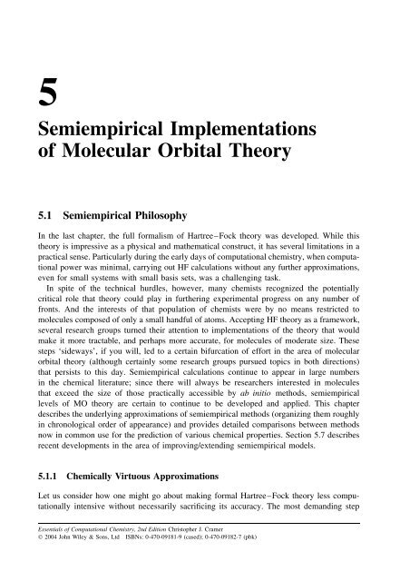 Essentials of Computational Chemistry