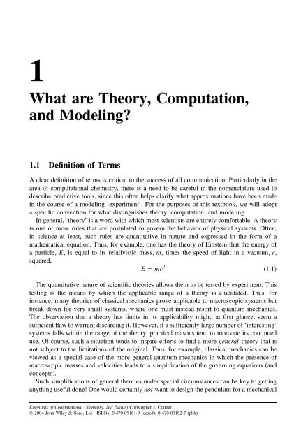 Essentials of Computational Chemistry